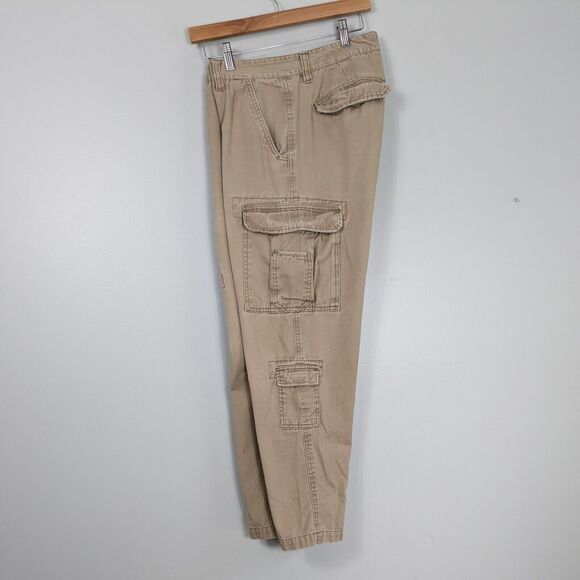 Khaki Cargo Pants 34 X 30 Vintage Y2K Gorpcore Utility Skater Wide Paratrooper - Picture 3 of 13